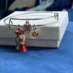 Cute Gum ball machine bracelet silver made by hand